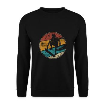 Skateboard patineur vintage - Sweat-shirt Unisexe - noir - Devant - Alina (178cm) & Michal (187cm)