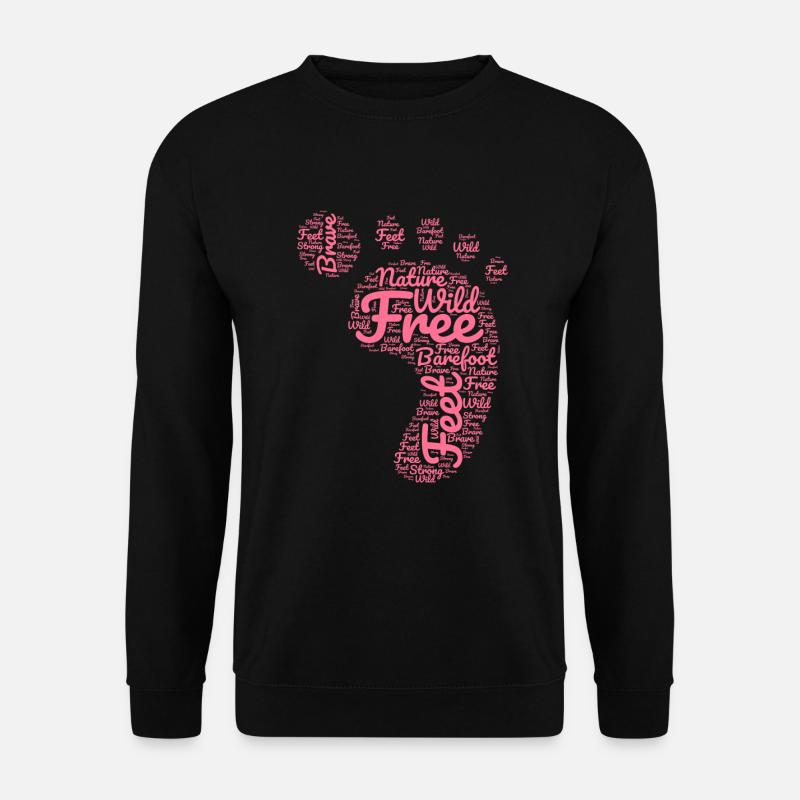 Fuß Fußabdruck Barfuß - Unisex Pullover - Schwarz