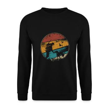 Hunter hunting hunting dog vintage - Unisex Sweatshirt - black - Front - Alina (178cm) & Michal (187cm)