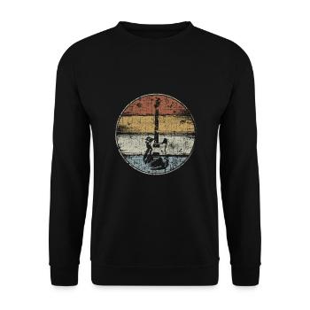 Guitare électrique guitariste vintage - Sweat-shirt Unisexe - noir - Devant - Alina (178cm) & Michal (187cm)