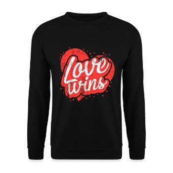 Love wins - Unisex Sweatshirt - black - Front - Alina (178cm) & Michal (187cm)