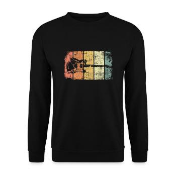 Guitare électrique guitariste vintage - Sweat-shirt Unisexe - noir - Devant - Alina (178cm) & Michal (187cm)