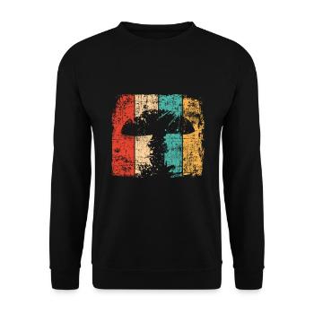 Mushroom vintage - Unisex Sweatshirt - black - Front - Alina (178cm) & Michal (187cm)