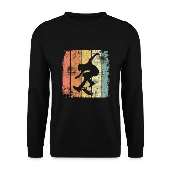 Skateboard patineur vintage - Sweat-shirt Unisexe - noir - Devant - Alina (178cm) & Michal (187cm)
