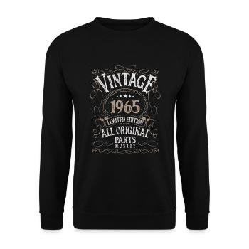 1965 anniversaire millésime millésime - Sweat-shirt Unisexe - noir - Devant - Alina (178cm) & Michal (187cm)