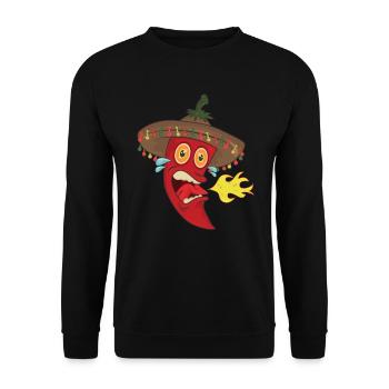 Chilli cook chef - Unisex Sweatshirt - black - Front - Alina (178cm) & Michal (187cm)