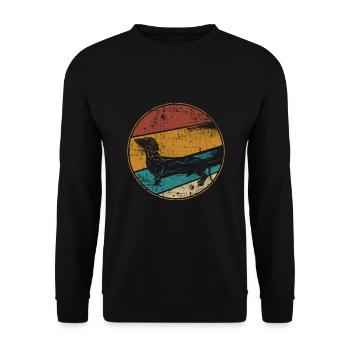 Dachshund vintage - Unisex Sweatshirt - black - Front - Alina (178cm) & Michal (187cm)