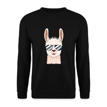 Cool Lama - Unisex Pullover - Schwarz - Vorne - Alina (178cm) & Michal (187cm)