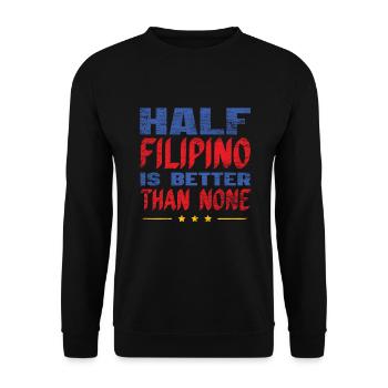 Demi philippin - Sweat-shirt Unisexe - noir - Devant - Alina (178cm) & Michal (187cm)