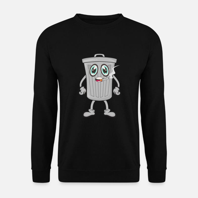 Smoking trash can cigarettes - Unisex Sweatshirt - black