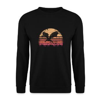 Drache vintage - Unisex Pullover - Schwarz - Vorne - Alina (178cm) & Michal (187cm)