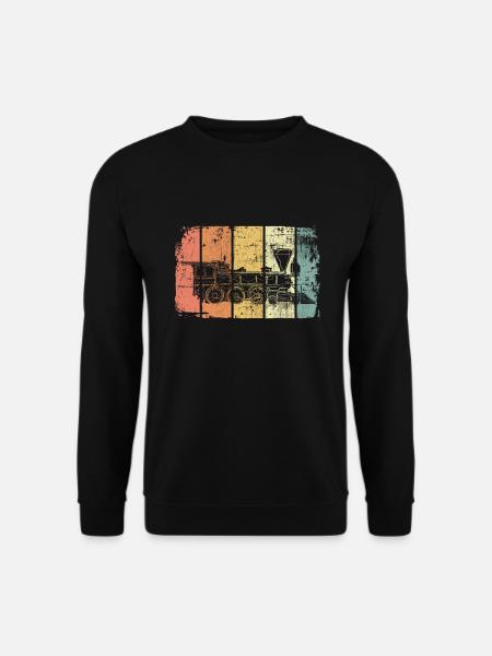 Lokomotive vintage Eisenbahn Zug - Unisex Pullover - Schwarz