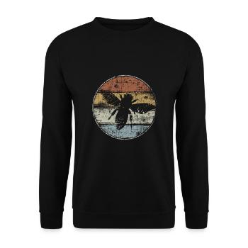 Biene vintage - Unisex Pullover - Schwarz - Vorne - Alina (178cm) & Michal (187cm)
