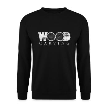 Holz Schnitzen Wood Working Schreiner Tischler - Unisex Pullover - Schwarz - Vorne - Alina (178cm) & Michal (187cm)