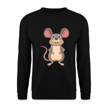 Maus - Unisex Pullover - Schwarz - Vorne - Alina (178cm) & Michal (187cm)