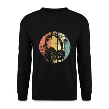 Casque musique vintage - Sweat-shirt Unisexe - noir - Devant - Alina (178cm) & Michal (187cm)