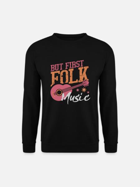 Folk Musik Western Gitarre - Unisex Pullover - Schwarz