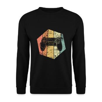 Gamer contrôleur vintage gamer - Sweat-shirt Unisexe - noir - Devant - Alina (178cm) & Michal (187cm)