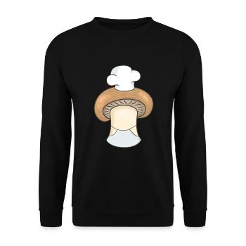 Pilz Champignon Koch - Unisex Pullover - Schwarz - Vorne - Alina (178cm) & Michal (187cm)