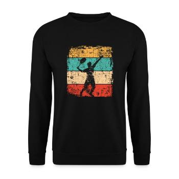 Tennis joueur de tennis vintage - Sweat-shirt Unisexe - noir - Devant - Alina (178cm) & Michal (187cm)