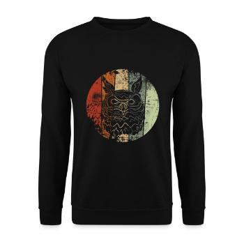 Hibou grand-duc vintage - Sweat-shirt Unisexe - noir - Devant - Alina (178cm) & Michal (187cm)