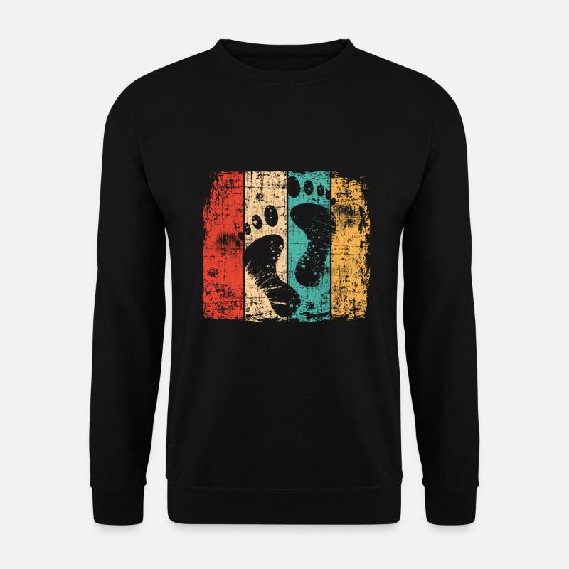 Fußabdruck Barfuß vintage Fuß - Unisex Pullover - Schwarz