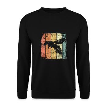 Biene vintage Imker Honigbiene - Unisex Pullover - Schwarz - Vorne - Alina (178cm) & Michal (187cm)