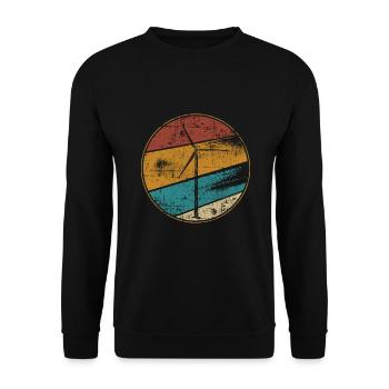 Éolienne vintage protection du climat - Sweat-shirt Unisexe - noir - Devant - Alina (178cm) & Michal (187cm)