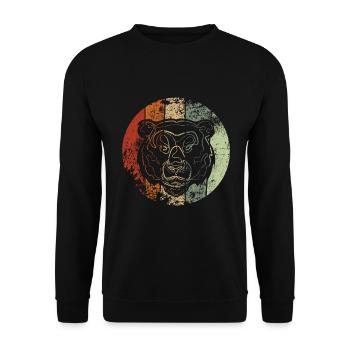 Bear vintage - Unisex Sweatshirt - black - Front - Alina (178cm) & Michal (187cm)