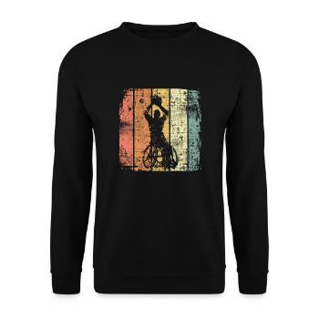 Rollstuhl Basketball vintage - Unisex Pullover - Schwarz - Vorne - Alina (178cm) & Michal (187cm)