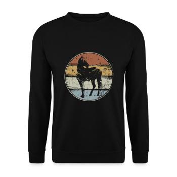 Pferd Reiter vintage - Unisex Pullover - Schwarz - Vorne - Alina (178cm) & Michal (187cm)