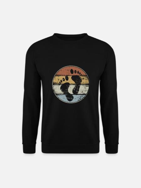 Barfuß Fußabdruck vintage Füße - Unisex Pullover - Schwarz