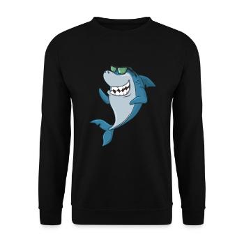 Un requin cool - Sweat-shirt Unisexe - noir - Devant - Alina (178cm) & Michal (187cm)