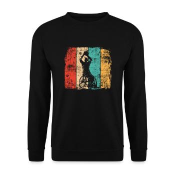 Rollstuhl Basketball vintage - Unisex Pullover - Schwarz - Vorne - Alina (178cm) & Michal (187cm)