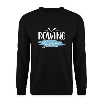Rudern Ruderer Mädchen - Unisex Pullover - Schwarz - Vorne - Alina (178cm) & Michal (187cm)