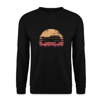 Vintage vintage car - Unisex Sweatshirt - black - Front - Alina (178cm) & Michal (187cm)