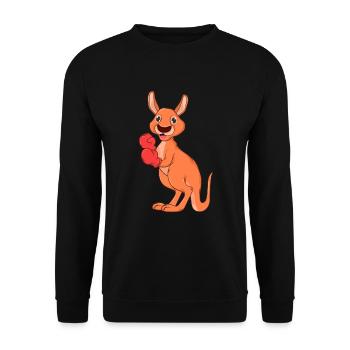Känguru Boxer - Unisex Pullover - Schwarz - Vorne - Alina (178cm) & Michal (187cm)