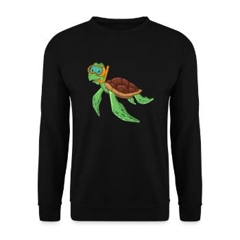 Schildkröte Tauchen Taucher - Unisex Pullover - Schwarz - Vorne - Alina (178cm) & Michal (187cm)