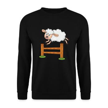 Schaf - Unisex Pullover - Schwarz - Vorne - Alina (178cm) & Michal (187cm)
