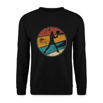 Tennis rétro tennis joueur de tennis - Sweat-shirt Unisexe - noir - Devant - Alina (178cm) & Michal (187cm)