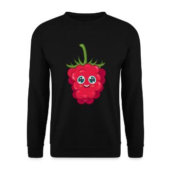 Himbeere - Unisex Pullover - Schwarz - Vorne - Alina (178cm) & Michal (187cm)
