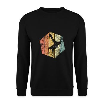 Breakdancer vintage dancer - Unisex Sweatshirt - black - Front - Alina (178cm) & Michal (187cm)