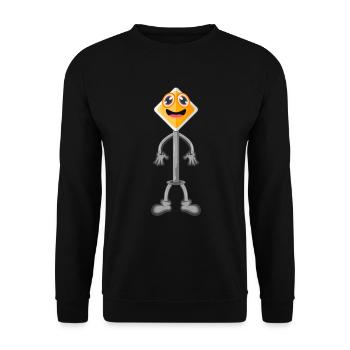 Right-of-way sign driver's license road sign - Unisex Sweatshirt - black - Front - Alina (178cm) & Michal (187cm)
