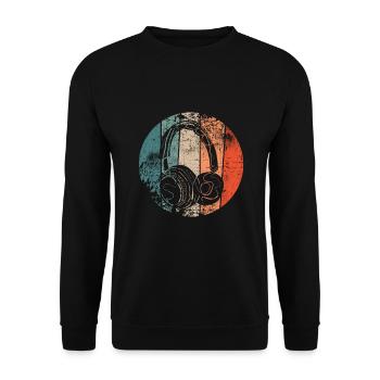 Casque musique rétro - Sweat-shirt Unisexe - noir - Devant - Alina (178cm) & Michal (187cm)