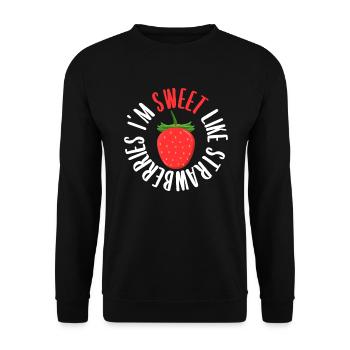 Erdbeere - Unisex Pullover - Schwarz - Vorne - Alina (178cm) & Michal (187cm)