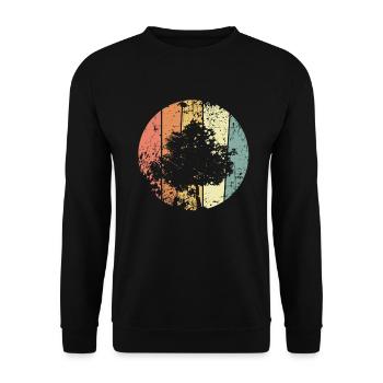 Environmental protection tree retro climate protection - Unisex Sweatshirt - black - Front - Alina (178cm) & Michal (187cm)
