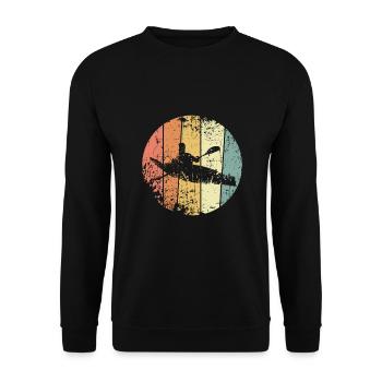Kajak Rudern Rudersport vintage - Unisex Pullover - Schwarz - Vorne - Alina (178cm) & Michal (187cm)