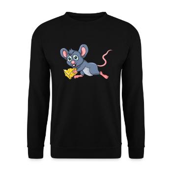 Mouse with cheese - Unisex Sweatshirt - black - Front - Alina (178cm) & Michal (187cm)
