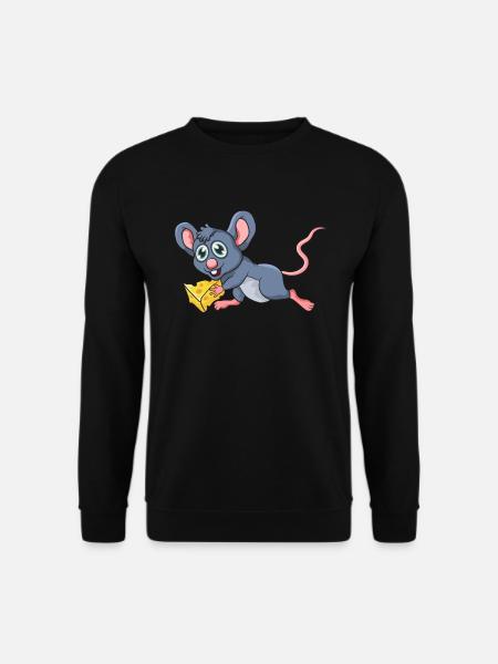 Maus mit Käse - Unisex Pullover - Schwarz