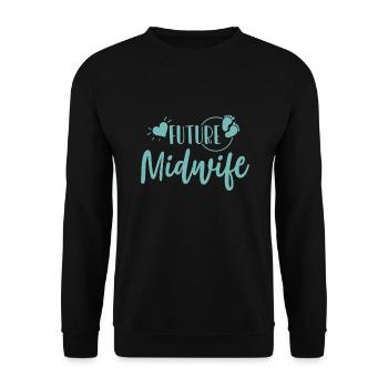 Hebamme Ausbildung - Unisex Pullover - Schwarz - Vorne - Alina (178cm) & Michal (187cm)